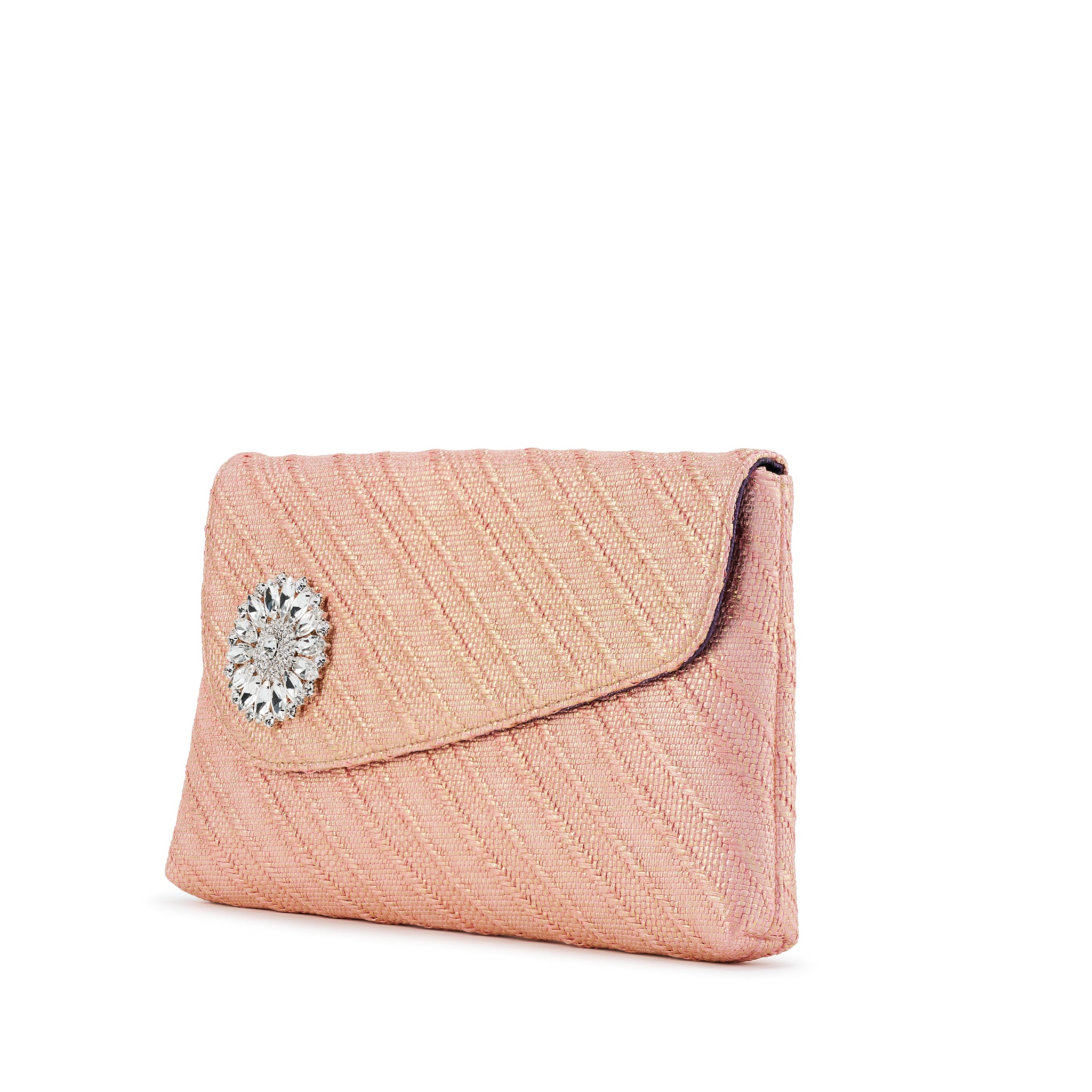 Raffia Clutch Blush